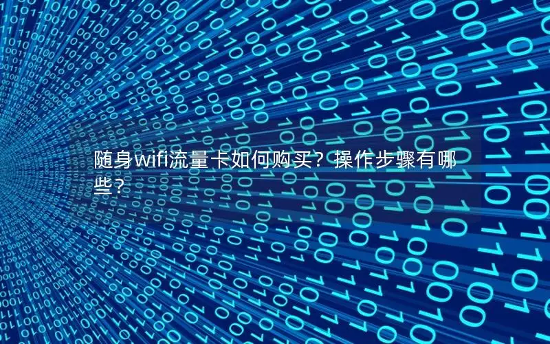 随身wifi流量卡如何购买？操作步骤有哪些？