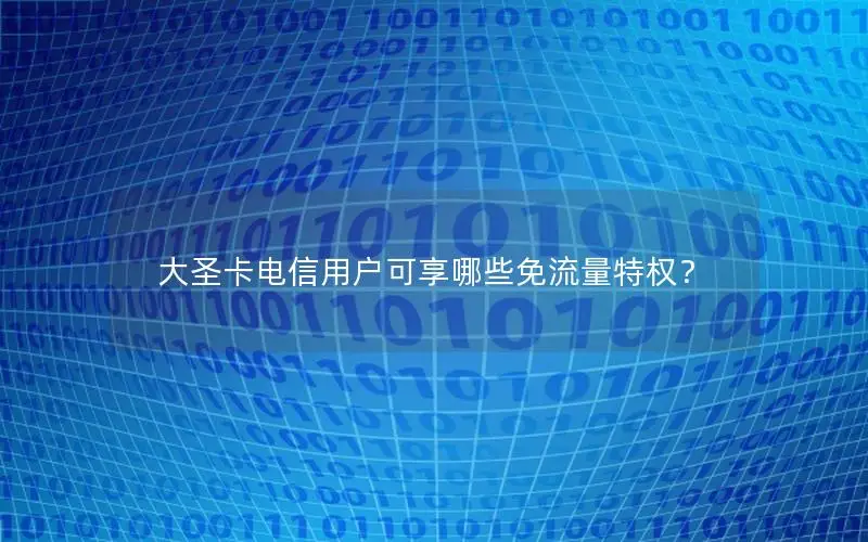 大圣卡电信用户可享哪些免流量特权？