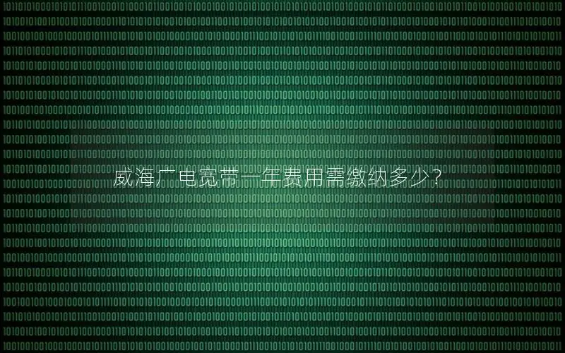 威海广电宽带一年费用需缴纳多少？