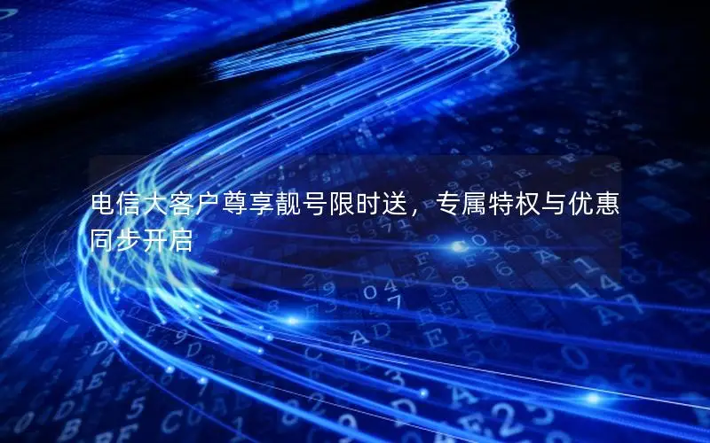 电信大客户尊享靓号限时送，专属特权与优惠同步开启