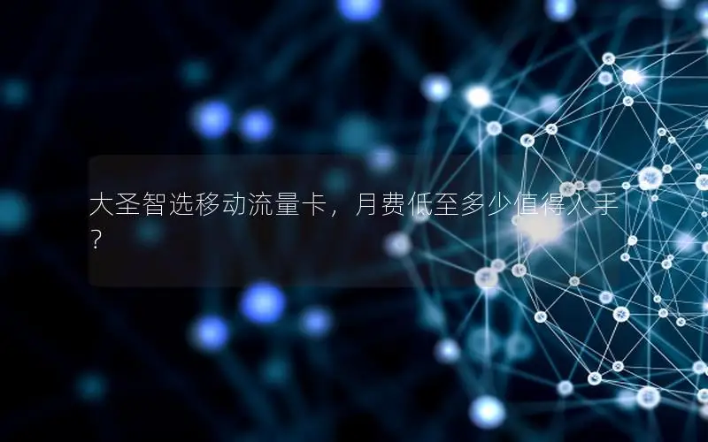 大圣智选移动流量卡，月费低至多少值得入手？