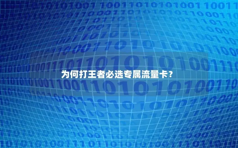 为何打王者必选专属流量卡？