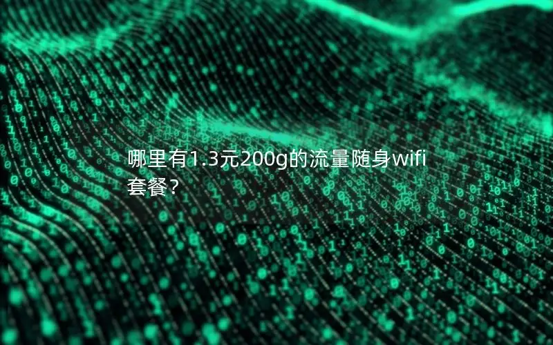 哪里有1.3元200g的流量随身wifi套餐？