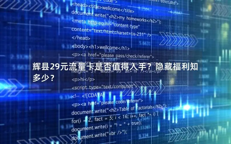 辉县29元流量卡是否值得入手？隐藏福利知多少？