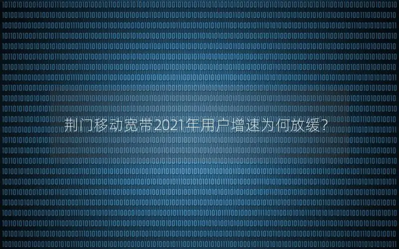 荆门移动宽带2021年用户增速为何放缓？