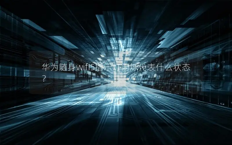 华为随身wifi5指示灯闪烁代表什么状态？