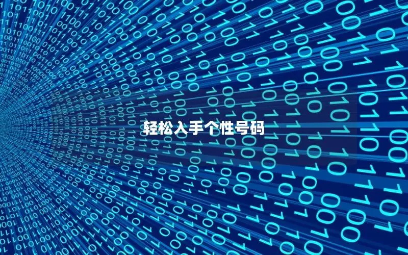 轻松入手个性号码