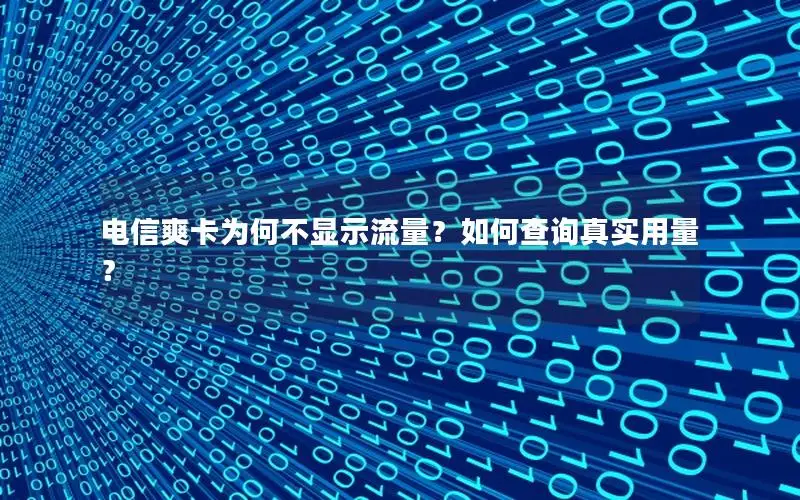 电信爽卡为何不显示流量？如何查询真实用量？