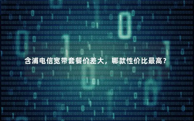 含浦电信宽带套餐价差大，哪款性价比最高？