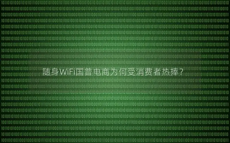 随身WiFi国普电商为何受消费者热捧？