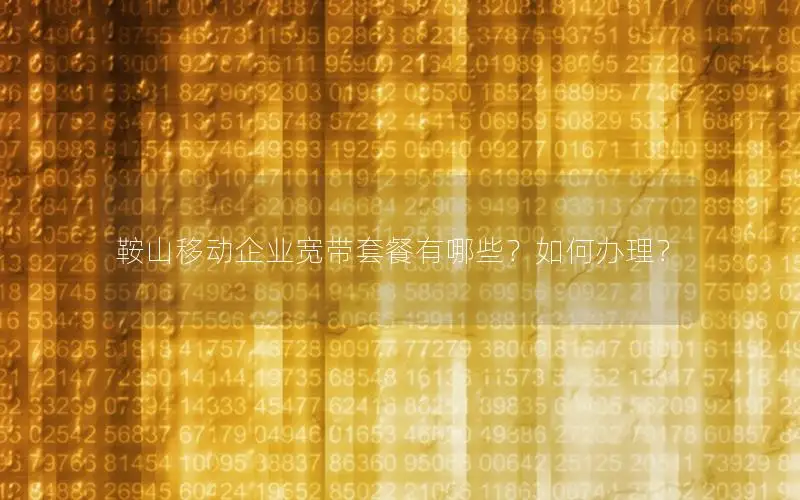 鞍山移动企业宽带套餐有哪些？如何办理？