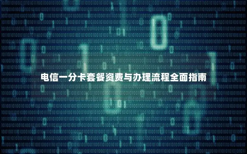 电信一分卡套餐资费与办理流程全面指南