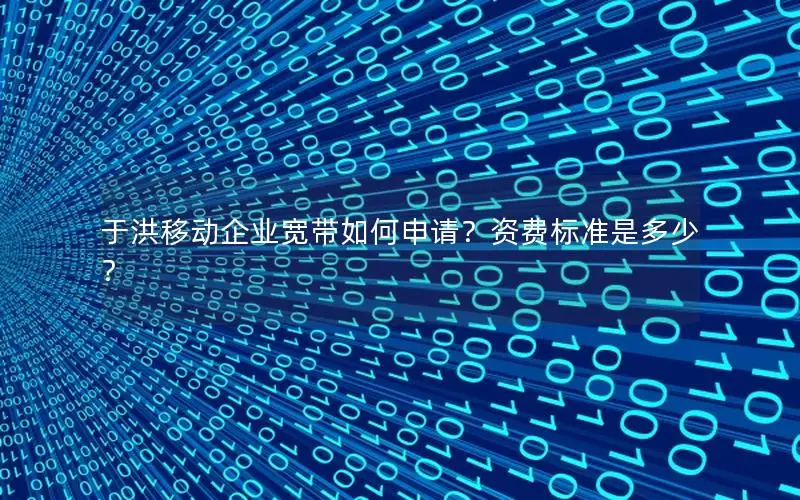 于洪移动企业宽带如何申请？资费标准是多少？