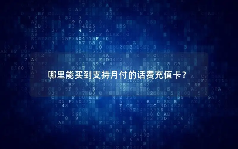 哪里能买到支持月付的话费充值卡？