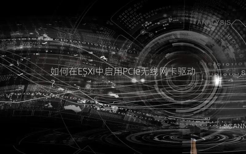 如何在ESXi中启用PCIe无线网卡驱动？