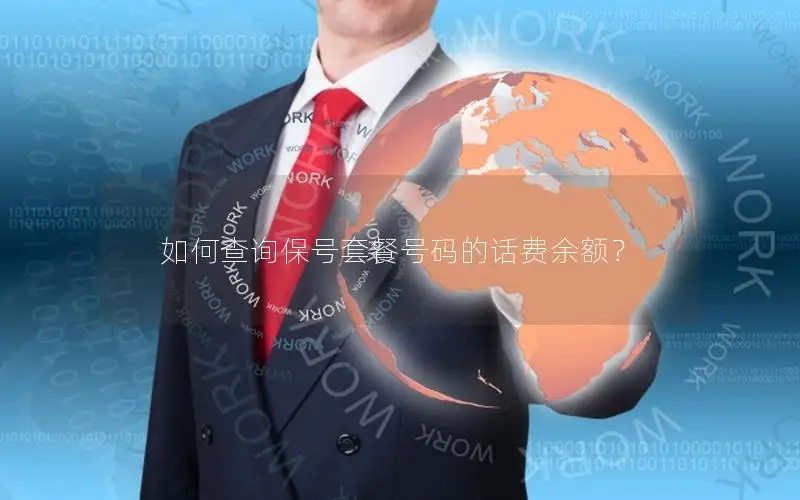 如何查询保号套餐号码的话费余额？