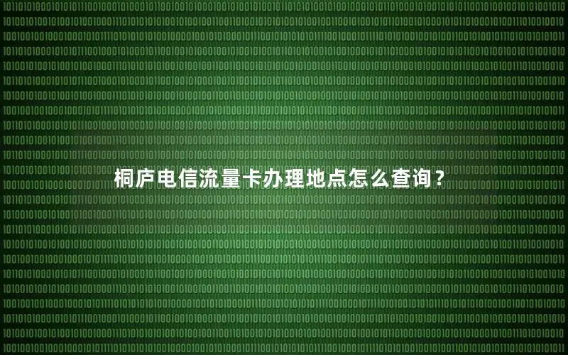 桐庐电信流量卡办理地点怎么查询？