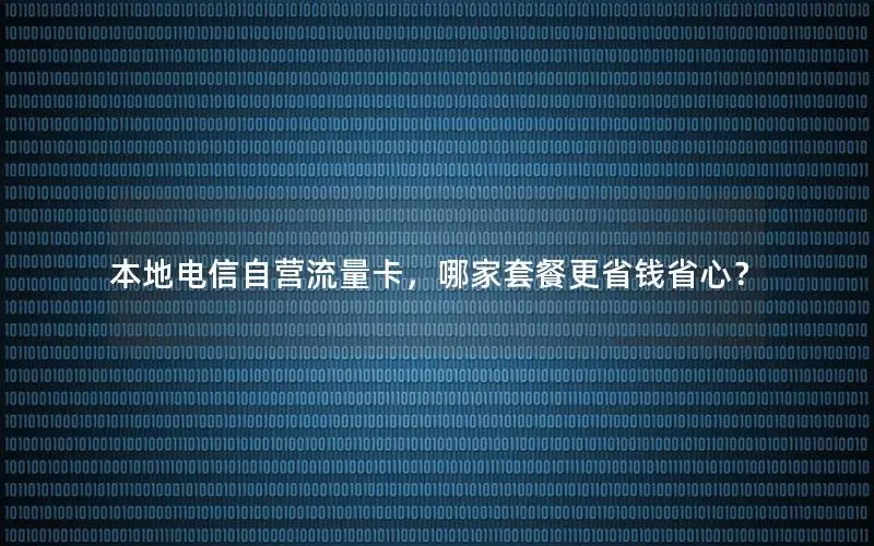 本地电信自营流量卡，哪家套餐更省钱省心？