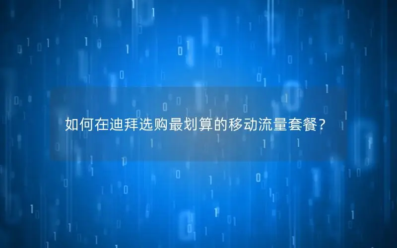 如何在迪拜选购最划算的移动流量套餐？