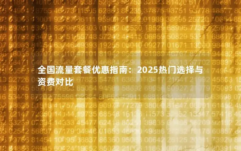 全国流量套餐优惠指南：2025热门选择与资费对比