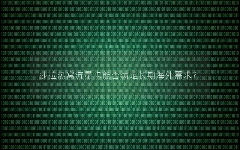 莎拉热窝流量卡能否满足长期海外需求？