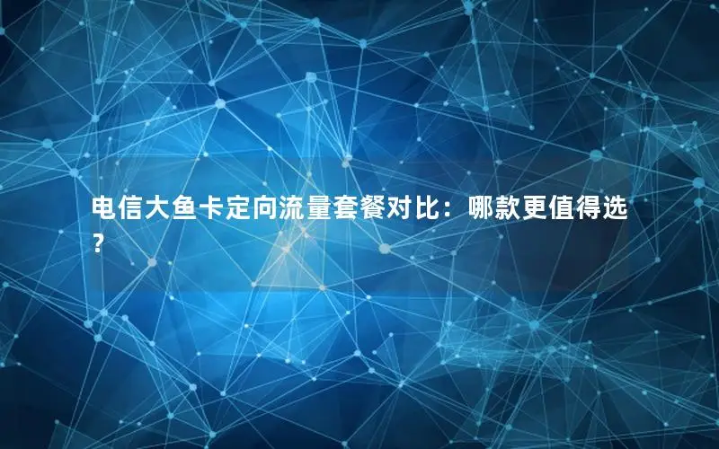 电信大鱼卡定向流量套餐对比：哪款更值得选？