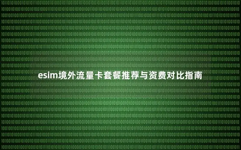esim境外流量卡套餐推荐与资费对比指南