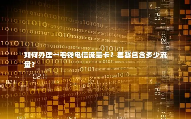 如何办理一毛钱电信流量卡？套餐包含多少流量？