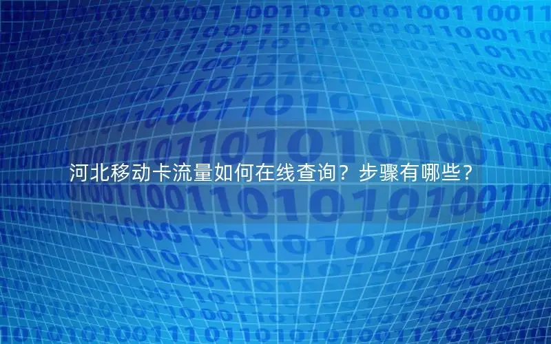 河北移动卡流量如何在线查询？步骤有哪些？
