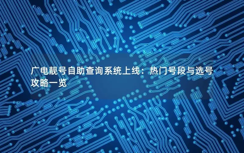 广电靓号自助查询系统上线：热门号段与选号攻略一览