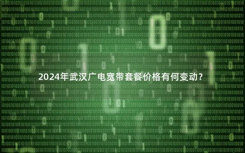 2024年武汉广电宽带套餐价格有何变动？