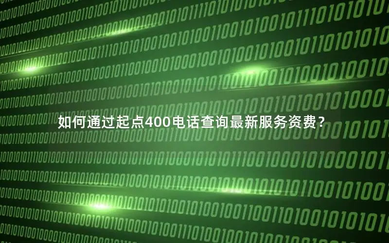 如何通过起点400电话查询最新服务资费？