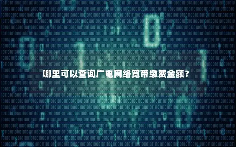 哪里可以查询广电网络宽带缴费金额？