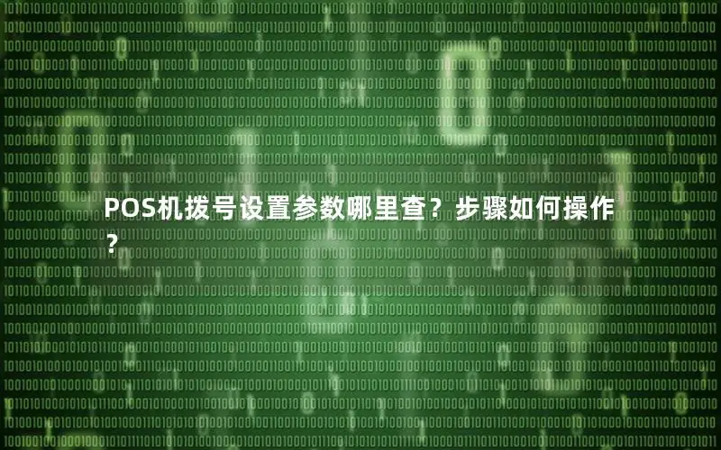 POS机拨号设置参数哪里查？步骤如何操作？