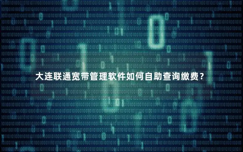 大连联通宽带管理软件如何自助查询缴费？
