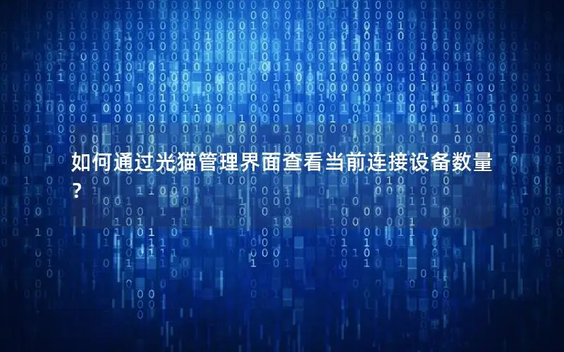 如何通过光猫管理界面查看当前连接设备数量？