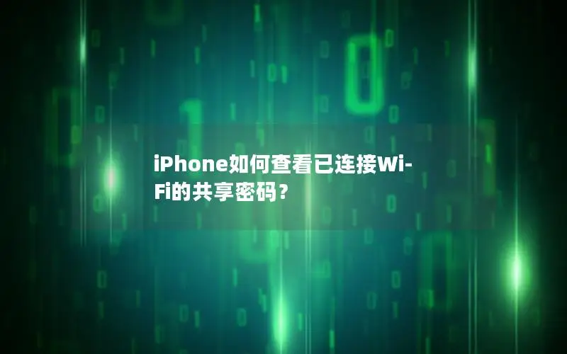 iPhone如何查看已连接Wi-Fi的共享密码？