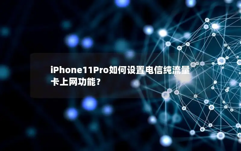iPhone11Pro如何设置电信纯流量卡上网功能？