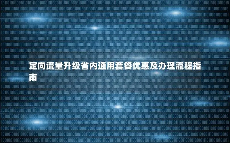 定向流量升级省内通用套餐优惠及办理流程指南