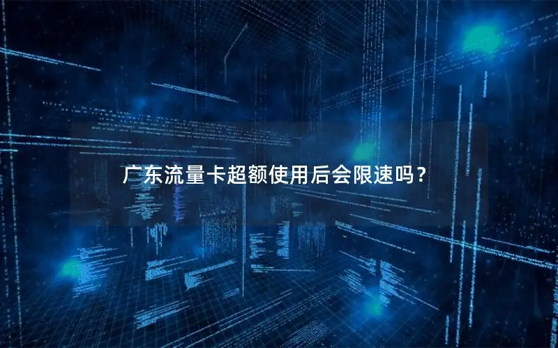 广东流量卡超额使用后会限速吗？