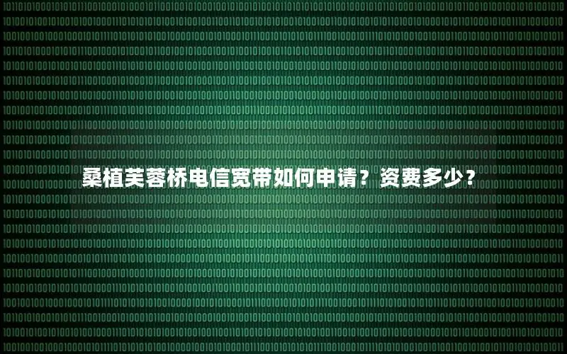 桑植芙蓉桥电信宽带如何申请？资费多少？