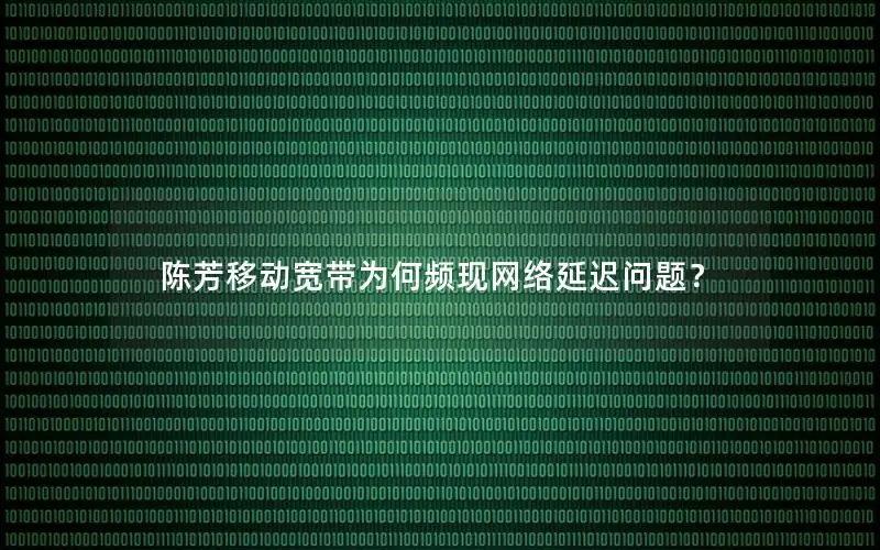 陈芳移动宽带为何频现网络延迟问题？