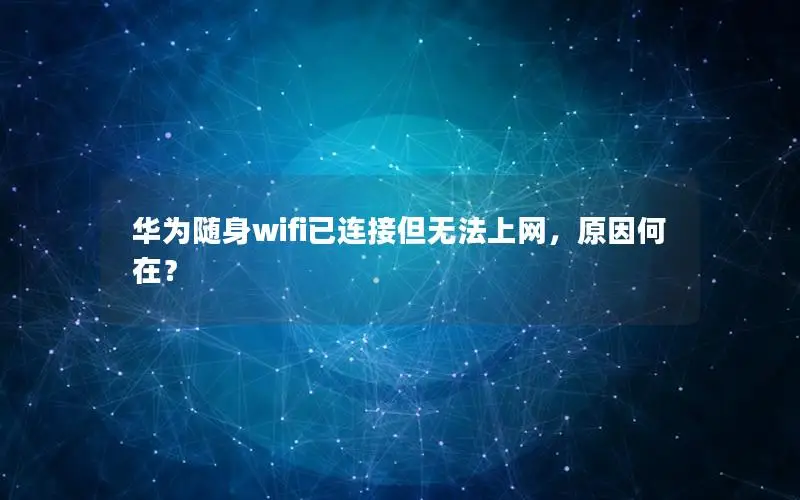 华为随身wifi已连接但无法上网，原因何在？