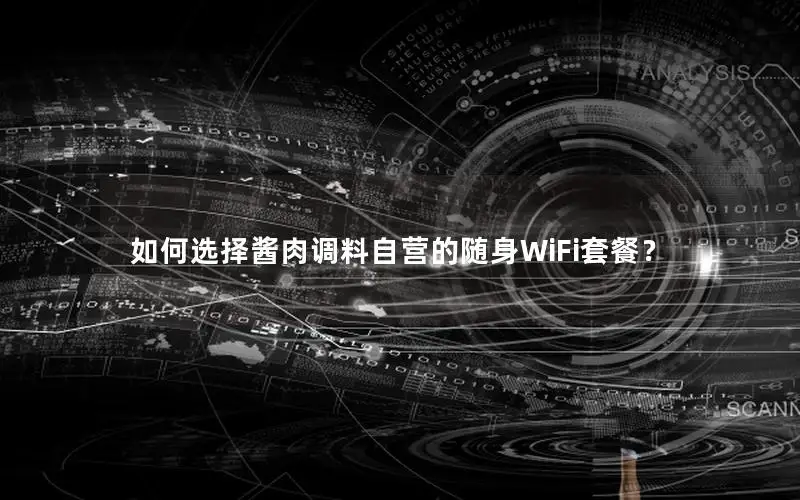 如何选择酱肉调料自营的随身WiFi套餐？