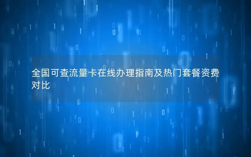全国可查流量卡在线办理指南及热门套餐资费对比