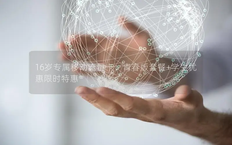 16岁专属移动流量卡：青春版套餐+学生优惠限时特惠