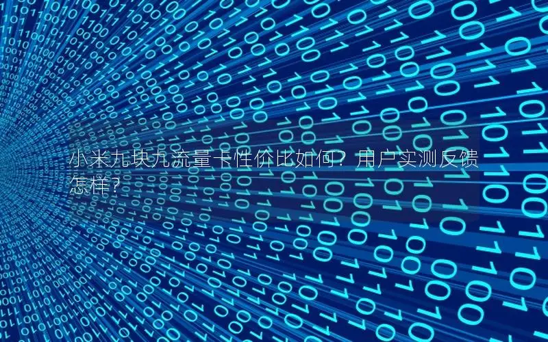 小米九块九流量卡性价比如何？用户实测反馈怎样？
