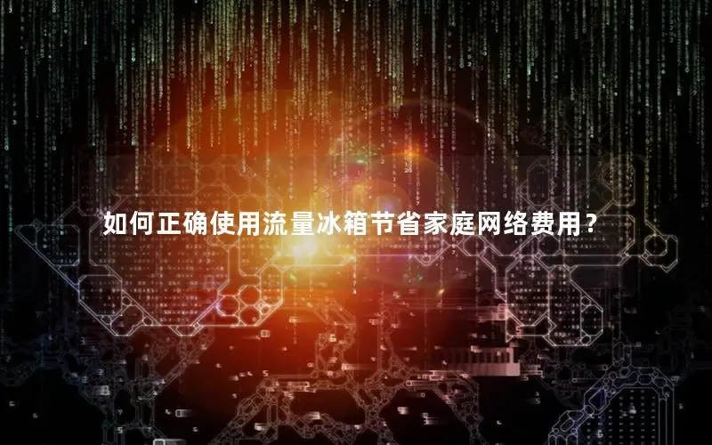 如何正确使用流量冰箱节省家庭网络费用？