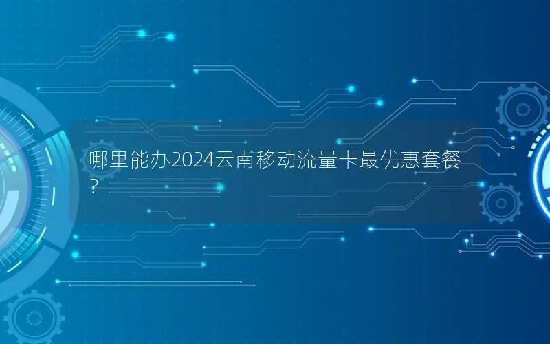 哪里能办2024云南移动流量卡最优惠套餐？