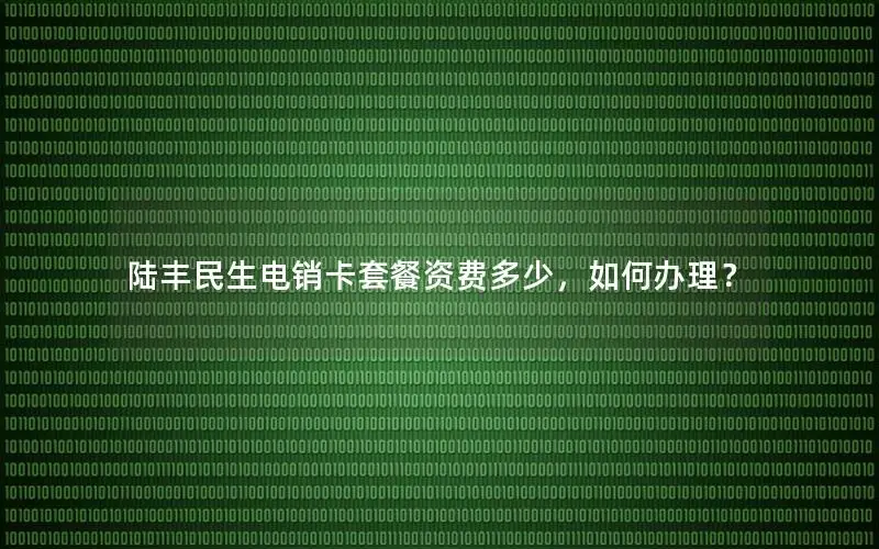 陆丰民生电销卡套餐资费多少，如何办理？